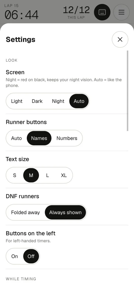 Settings on each phone.